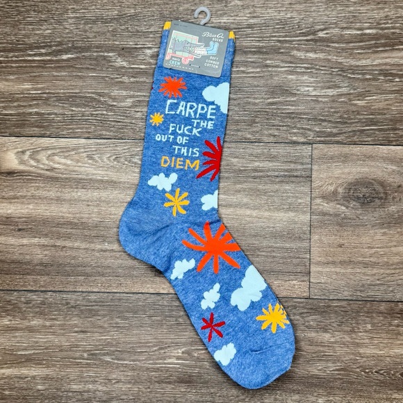 Blue Q Casual Socks Vibrant Blue and Red‎ Design - Picture 1 of 6